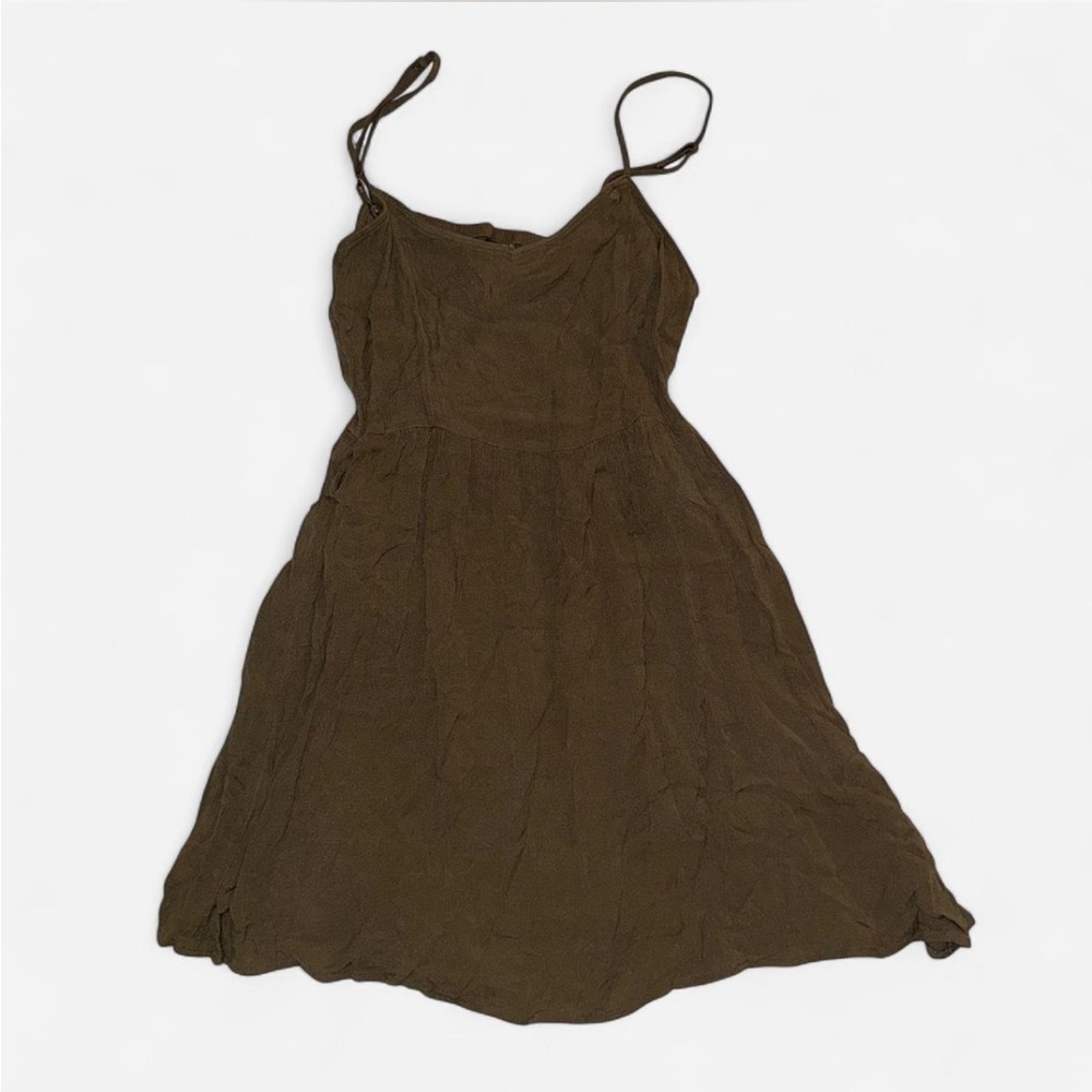 H&M Olive Spaghetti Strap Mini Dress